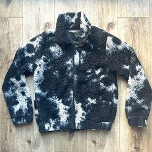 Betsey Johnson Y2K Black & White Sherpa Teddy Jacket - Size Small